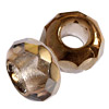 1 Pkg. (6 Stk.) Metalized-Crystal Großlochperlen 9x14mm Kupfergold dark